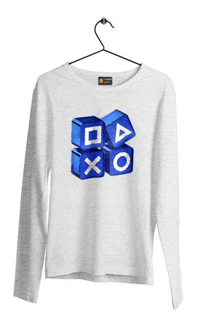 Чоловічий лонгслів з принтом "Геймпад". Playstation, sony, геймпад, гра, джостик. 2070702