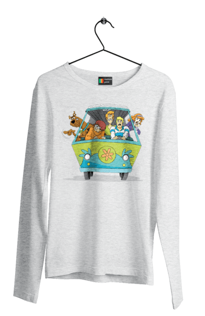 Men`s longsleeve with prints Scooby Doo Machine. Car, cartoon, dog, scooby doo. 2070702