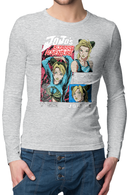 Men's longsleeve with prints JOJO Jolyne Cujoh. Anime, jojo, jojo`s bizarre adventure, jojo’s bizarre adventure, jolyne cujoh, manga. 2070702