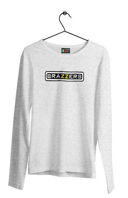 Чоловічий лонгслів з принтом "Brazzers". Бразерс, браззерс, порно хаб, порнохаб. 2070702