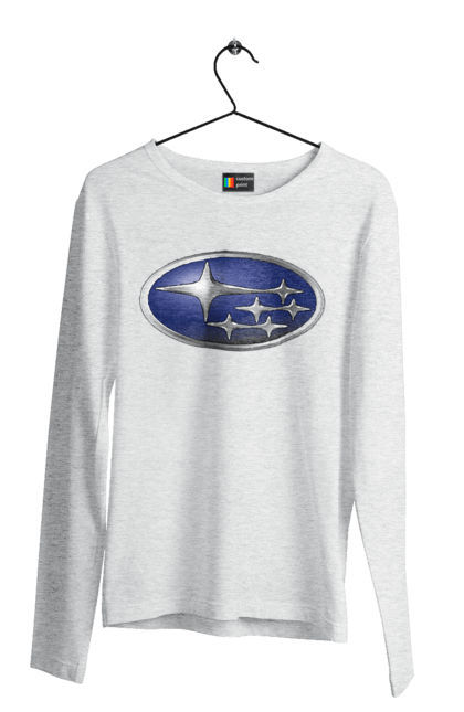 Чоловічий лонгслів з принтом "Subaru". Авто, логотип, субару. 2070702