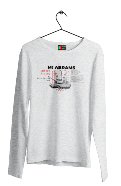 Men`s longsleeve with prints M1 Abrams. Abrams, industrious, m1 abrams, tank, weapon. 2070702