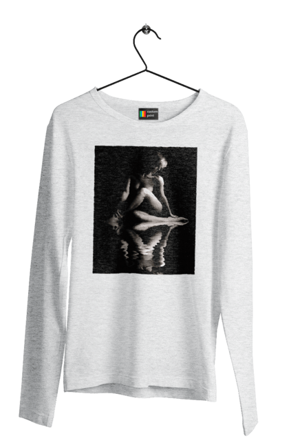 Чоловічий лонгслів з принтом "Краса тіла". Вигини жіночого тіла, грація тіла, груди, жіноче тіло, жіночі груди, краса тіла. 2070702