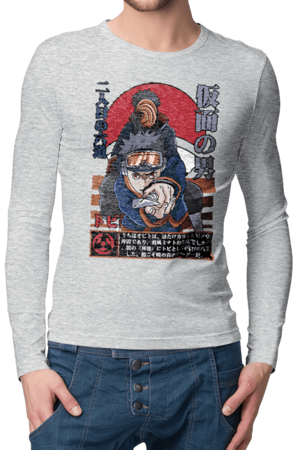 Men's longsleeve with prints Naruto Obito Uchiha. Anime, character, manga, naruto, ninja, obito, obito uchiha, tv series, uchiha. 2070702