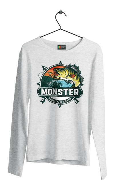 Men`s longsleeve with prints Fishing club. Fisherman, fishing, hobby, vacation. 2070702