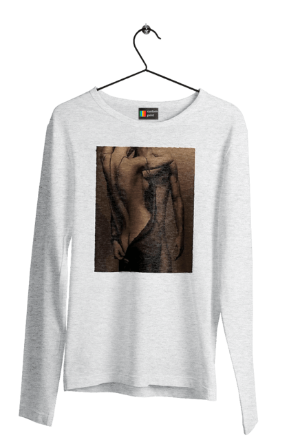Men`s longsleeve with prints Intrigue. Delight, intrigue, love, man and woman, reciprocity, sex. 2070702