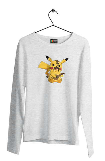 Чоловічий лонгслів з принтом "Український Пікачу". Аграрии, арестович, буча, война, герб украины, герои, зеленский, иди нахуй, ірпінь, кем, киев, маріуполь, мечта, мир, нет войне, одесса, орда, орки, остановите войну, призрак киева, птн пнх, путін хуйло, русский военный корабл, слава украине, украина, харьков, чернобаевка. 2070702