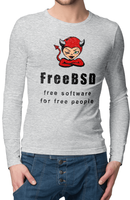 Чоловічий лонгслів з принтом "Freebsd Для Вільних". Bsd, freebsd, unix, адміністратор, айті, айтішник, безкоштовна, безкоштовно, бестія, вільна, демон, демонесса, доступність, незалежність, операційна система, ос, програміст, програмне забезпечення, свобода, сисадмін, система, системний адміністратор, софт, текст, червоний, чорний. 2070702