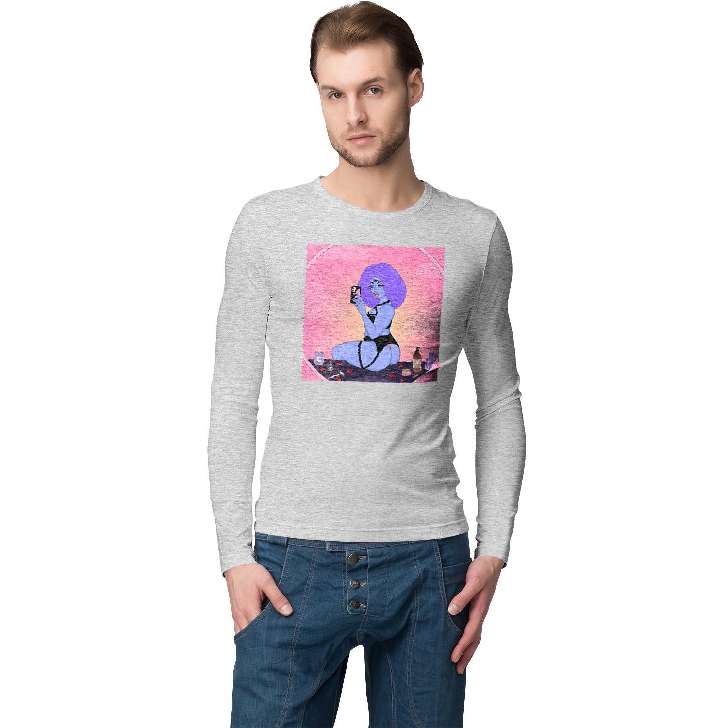 Фиолетовая Девушка Фото В Зеркале