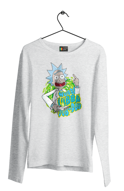 Чоловічій лонгслів з принтом "Рік та Морті". Rick and morty, мультфільм, наукова фантастика, пригоди, рік, рік і морті, трагікомедія, чорний гумор. 2070702