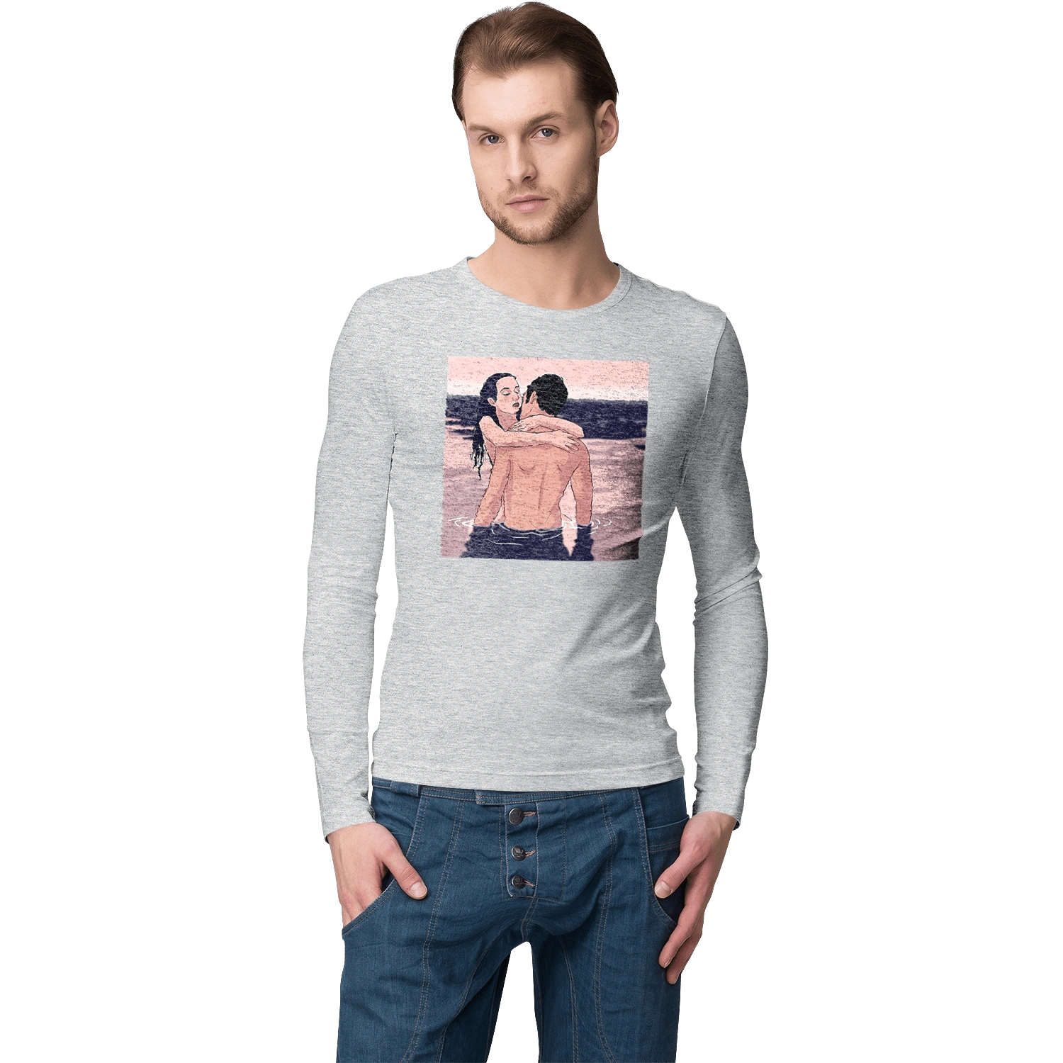 Couple Hugging In The River