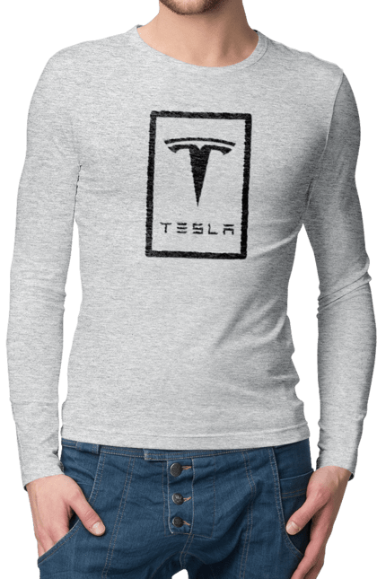 Men`s longsleeve with prints Tesla. Tesla. 2070702