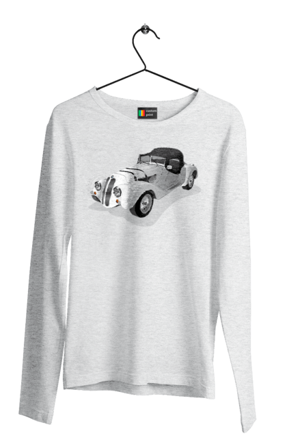 Чоловічий лонгслів з принтом "Автомобіль". Авто, автомобиль, класика, старовинна машина, старовинний. 2070702