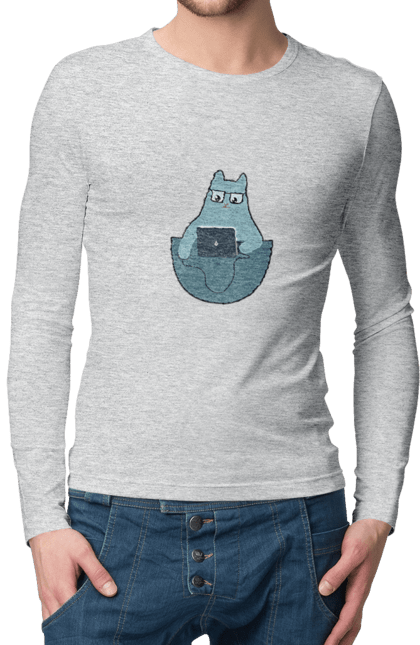 Чоловічий лонгслів з принтом "Кіт програміст". Angular, c, css, html, it, javascript, jquery, php, python, react, svelt, vue, айтишник, айті, гумор, код, кодувати, прогер, програміст, програмісти, ти ж, ти ж програміст, тиж програміст. 2070702