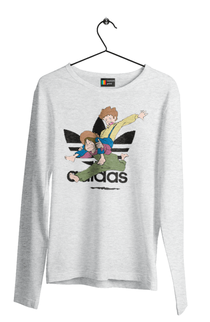 Чоловічій лонгслів з принтом "Adidas Том Соєр". Adidas, tom sawyer, адідас, книга, мультфільм, повість, пригоди, том соєр, том сойер. 2070702