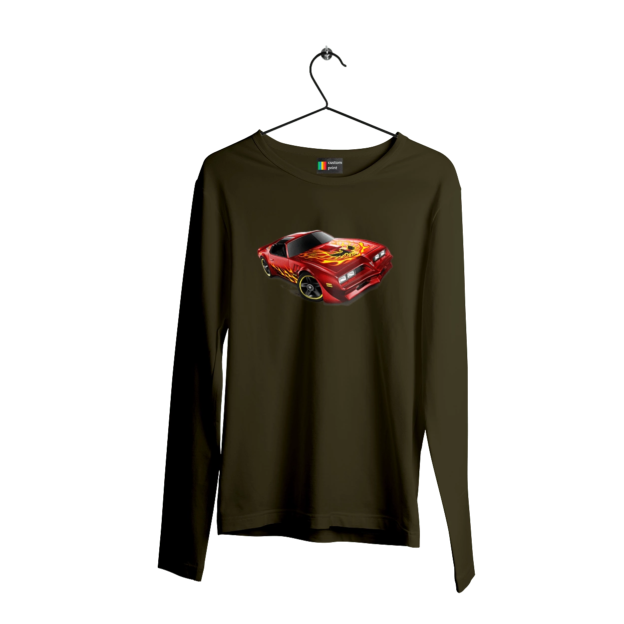 The car is red, high speed