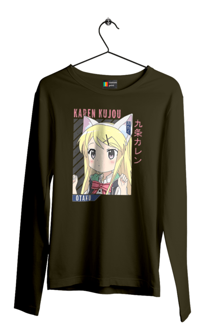 Men's longsleeve with prints Kiniro Mosaic Karen Kujo. Anime, gold mosaic, karen, karen kujo, kiniro mosaic, kinmoza, manga. 2070702