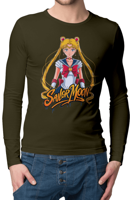 Men's longsleeve with prints Sailor Moon. Anime, drama, magical girl, sailor moon, tv series, usagi tsukino. 2070702