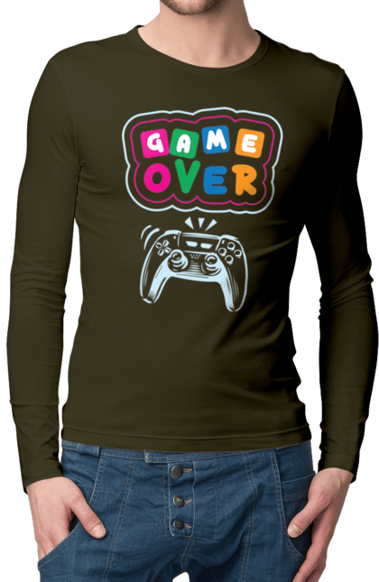 Men's longsleeve with prints Game over. End, game, game is over, game over, life, sadness. 2070702