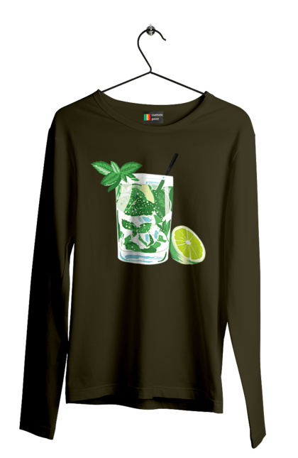 Чоловічий лонгслів з принтом "Напій Мохіто І Лимон". Лимон, мохіто, напій. 2070702