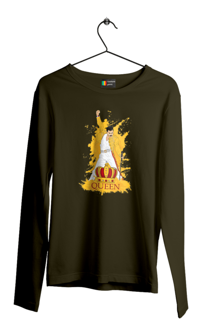 Men's longsleeve with prints Freddie Mercury. Freddie mercury, lettering, music, queen, rock, rock band. 2070702