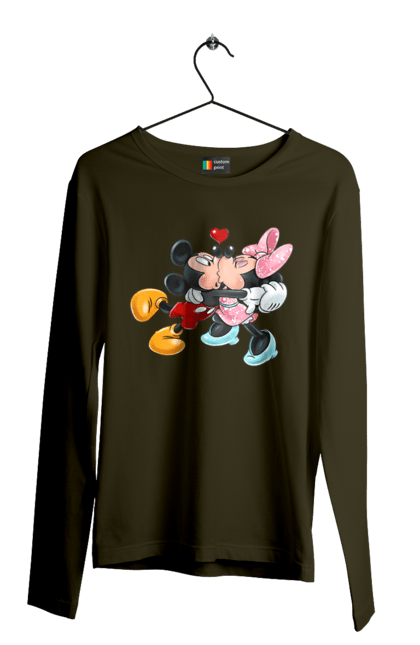 Чоловічій лонгслів з принтом "Міккі Маус та Мінні Маус". Mickey mouse, minnie mouse, дісней, міккі, міккі маус, мінні маус, мультфільм. 2070702