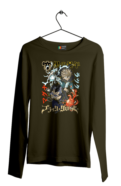 Men's longsleeve with prints Black Clover Magna Swing and Luck Voltia. Anime, black clover, luck voltia, magna swing, manga, wizard king. 2070702