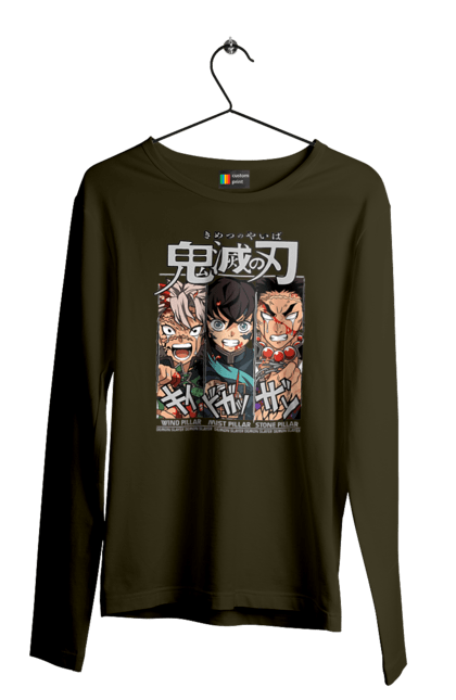 Men's longsleeve with prints Demon Slayer Sanemi Muichiro Gyomei. Anime, demon slayer, gyomei, himejima, kimetsu no yaiba, manga, muichiro, sanemi. 2070702