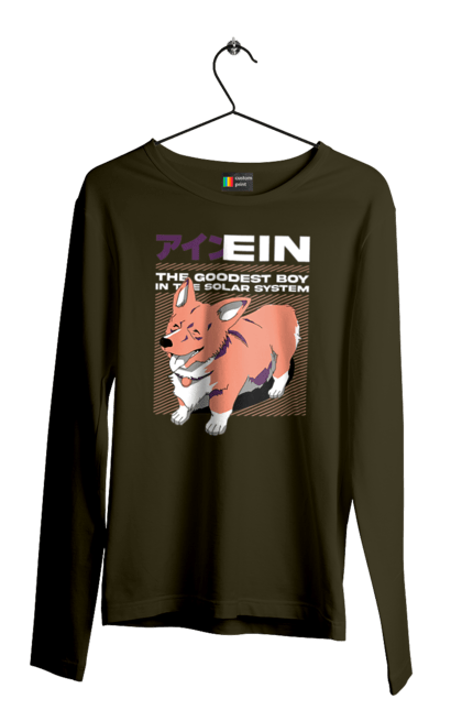 Men's longsleeve with prints Cowboy Bebop Ein. Anime, corgi, cowboy bebop, dog, ein. 2070702