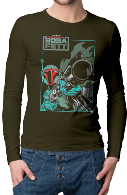 Men's longsleeve with prints Boba Fett. Bob fett, boba fett, clone, head hunter, star wars. 2070702