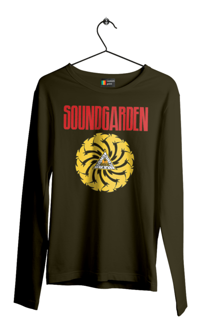 Мужской лонгслив с принтом Soundgarden. Sound garden, soundgarden, альтернативный рок, гранж, группа, метал, музыка, рок, хард-рок. 2070702