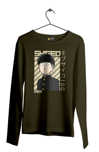 Men's longsleeve with prints Mob Psycho 100. Anime, manga, mob, mob psycho 100, shigeo kageyama. 2070702