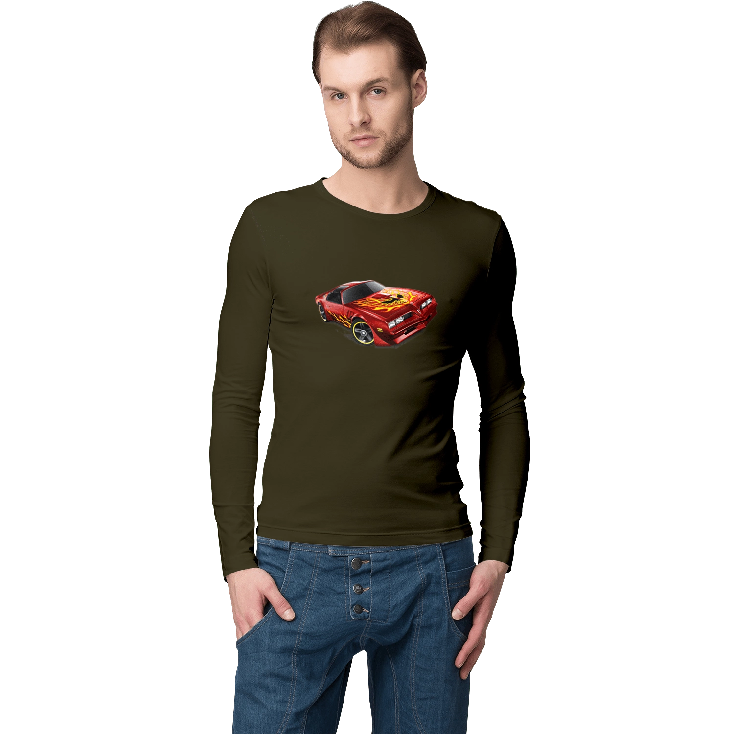 The car is red, high speed