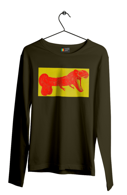 Чоловічий лонгслів з принтом "Член Динозавр". Динозавр, писюн, член. 2070702
