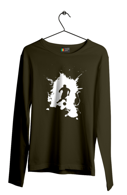 Чоловічий лонгслів з принтом "Футбол у серці". Ворота, гол, збірна, м`яч, перемога, спорт, турнір, україна, футбол, чемпіонат. 2070702