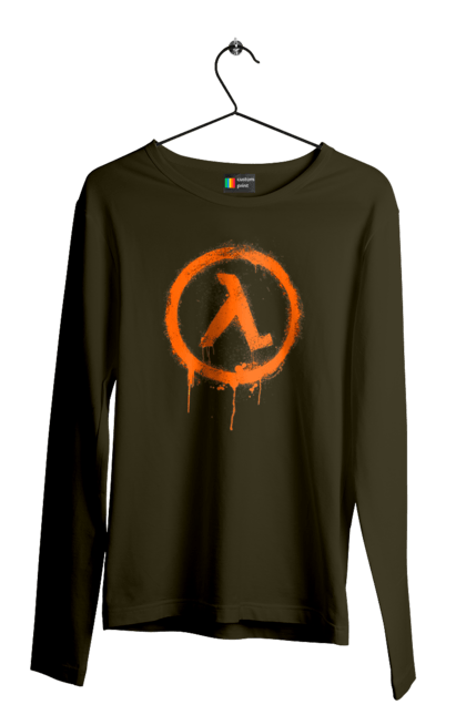 Men`s longsleeve with prints Half Life. Computer game, game, gamer, half life, mission, network game, now, passed, playstation, plot, rubilovo, sierra studios, stage. 2070702