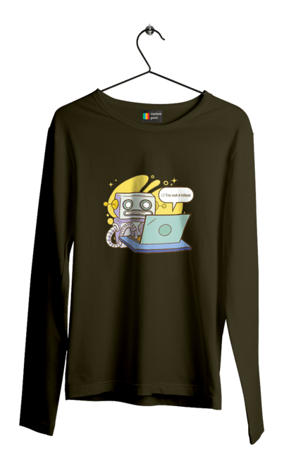 Чоловічий лонгслів з принтом "Я не робот Хакер зрозуміє 404 до дня програміста". 404, aws, backend, c++, cloud, css, frontend, golang, java, js, linux, python, script, web, ай ті, айті, айтішник, верстка, дата, код, компьютер, лаптоп, облако, ошибка, програміст, программа, программист, програмування, робот, хакер, язык. 2070702