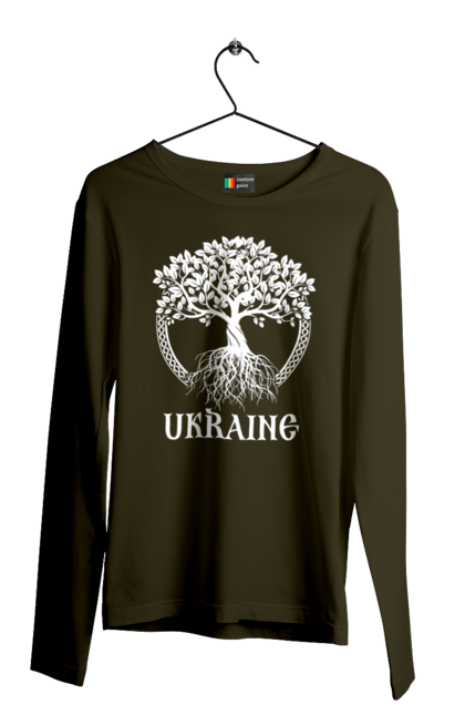 Men`s longsleeve with prints Tree Ukraine. Patriotic, ssu, tree ukraine, ukraine, ukrainian, wood. 2070702