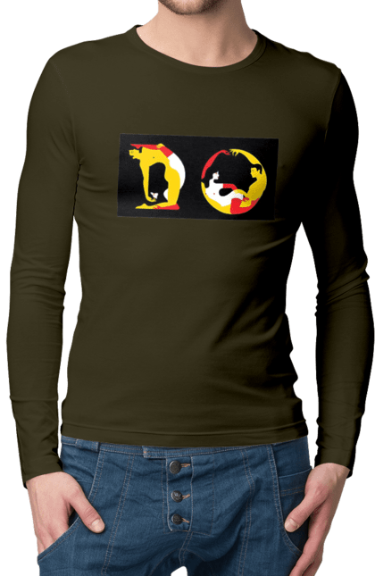 Чоловічий лонгслів з принтом "Розтяжка По Дорослому". Пози, розтяжка. 2070702