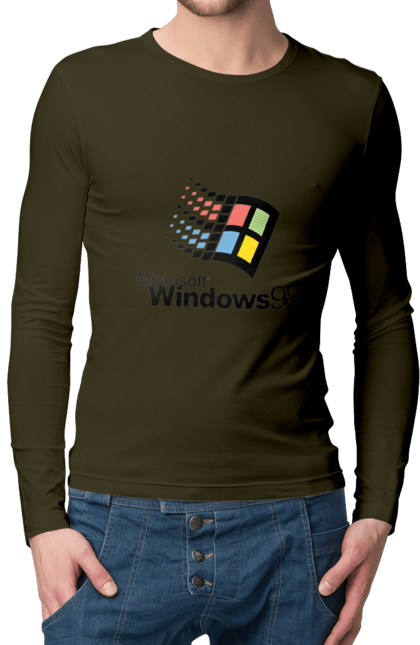 Чоловічий лонгслів з принтом "Windows98". Angular, c, css, html, it, javascript, jquery, php, python, react, svelt, vue, айтишник, айті, гумор, код, кодувати, прогер, програміст, програмісти, ти ж, ти ж програміст, тиж програміст. 2070702