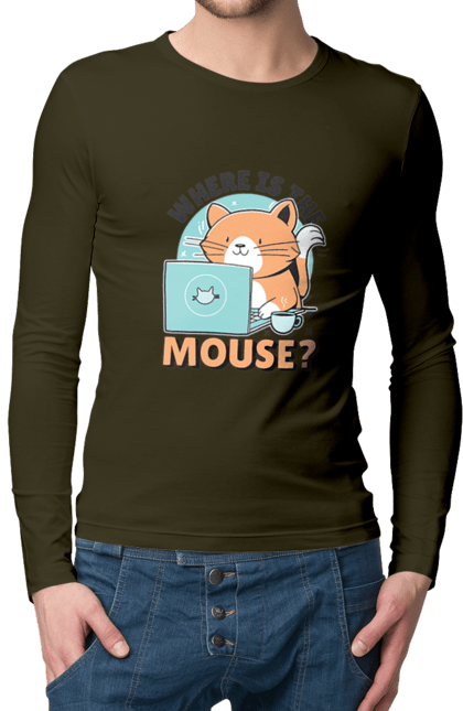 Men`s longsleeve with prints Where is the mouse?. Aitі, angular, c, code, css, html, humor, it, it specialist, javascript, jquery, koduvati, php, proger, programmer, programmers, python, react, svelt, type programmer, vue, you. 2070702