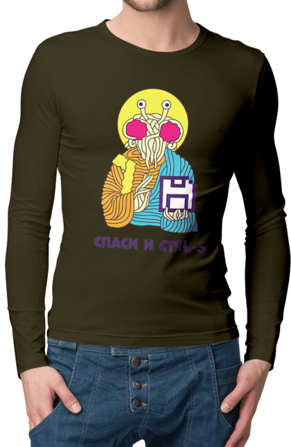 Чоловічий лонгслів з принтом "Врятуй та ctrl+s". It, врятуй та ctrl+s, гумор, іржака, кек, лол, мем, прикол, програміст, радість, сміх. 2070702