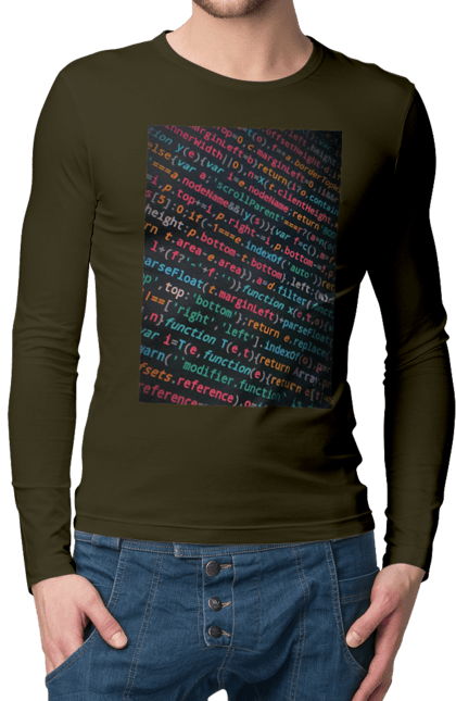 Чоловічий лонгслів з принтом "Код". Angular, c, css, html, it, javascript, jquery, php, python, react, svelt, vue, айтишник, айті, гумор, код, кодувати, прогер, програміст, програмісти, ти ж, ти ж програміст, тиж програміст. 2070702