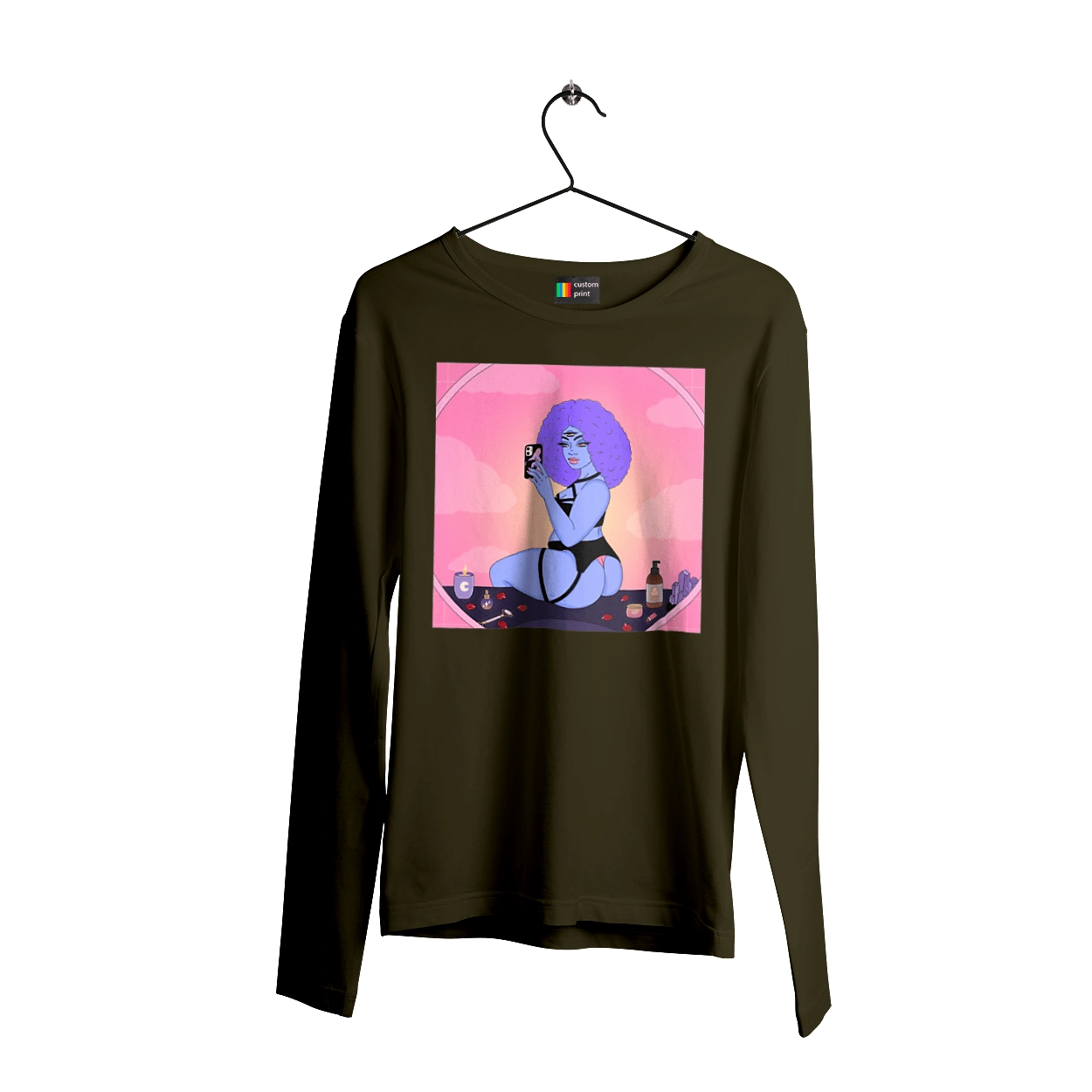 Purple Girl Photo In The Mirror