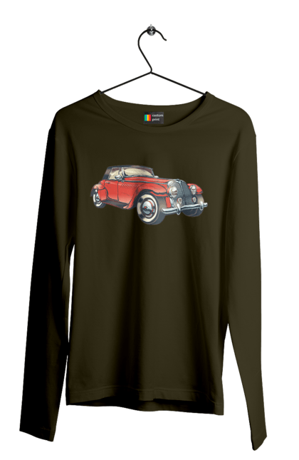 Чоловічий лонгслів з принтом "Автомобіль Раритет". Авто, автомобіль, ретро. 2070702