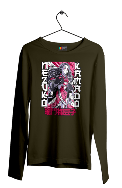 Men's longsleeve with prints Demon Slayer Nezuko. Anime, demon slayer, kimetsu no yaiba, manga, nezuko, serial. 2070702