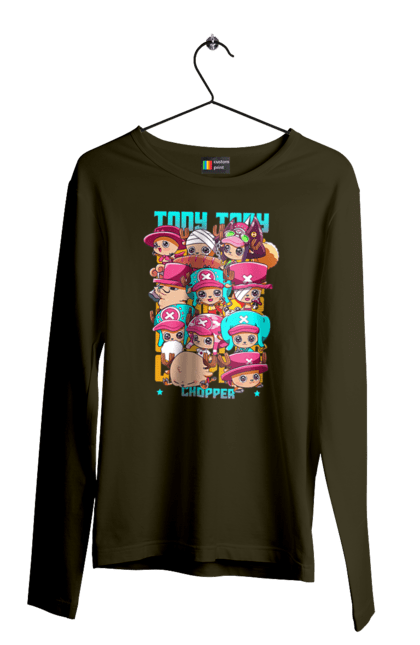 Men's longsleeve with prints One Piece Tony Tony Chopper. Adventures, anime, fantasy, light novel, manga, one piece, tony tony chopper, tv series. 2070702