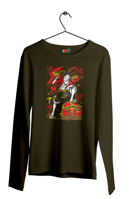 Men's longsleeve with prints One Piece Luffy. Anime, luffy, manga, monkey de luffy, one piece, pirates. 2070702