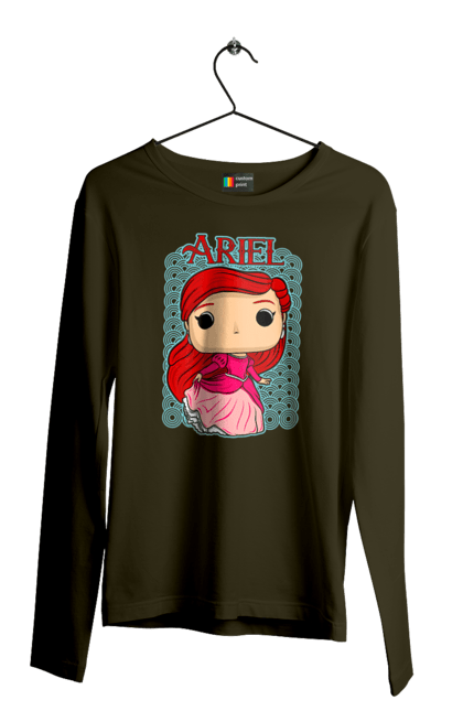 Чоловічій лонгслів з принтом "Аріель". Ariel, little mermaid, аріель, казка, принцеса, русалонька, русалочка. 2070702