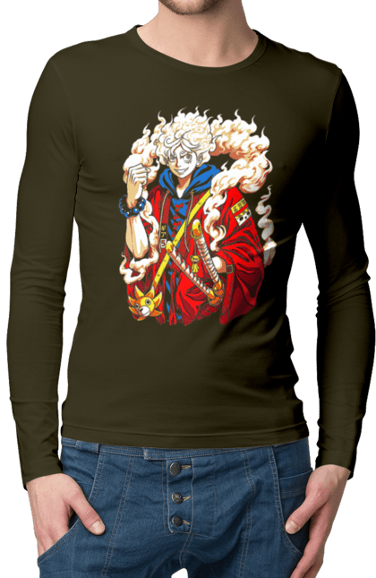 Men's longsleeve with prints One Piece Luffy. Anime, luffy, manga, monkey de luffy, one piece, pirates. 2070702